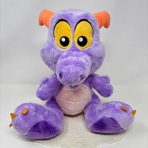 Walt Disney World Parks Epcot Soft Fur FIGMENT Big Feet Plush Purple Dinosaur